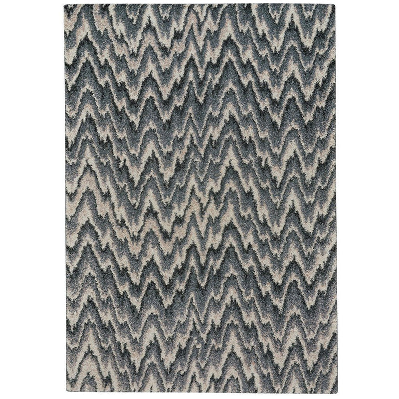 Mineral-Flamestitch Blue Slate Machine Woven Rug Rectangle image