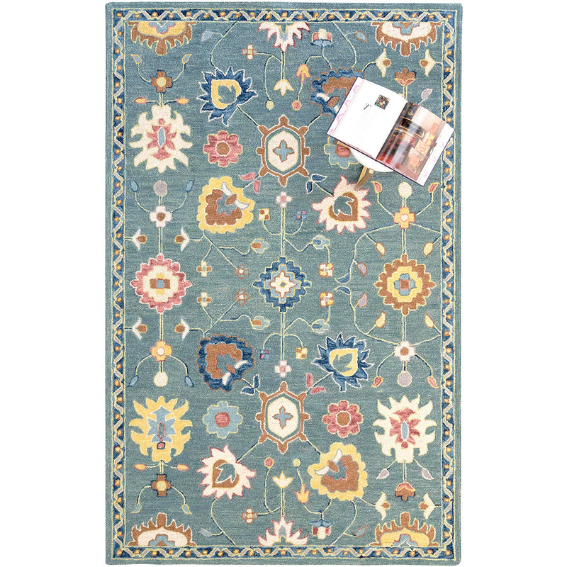 Avanti-Mahal Teal Hand Tufted Rug Rectangle Roomshot image