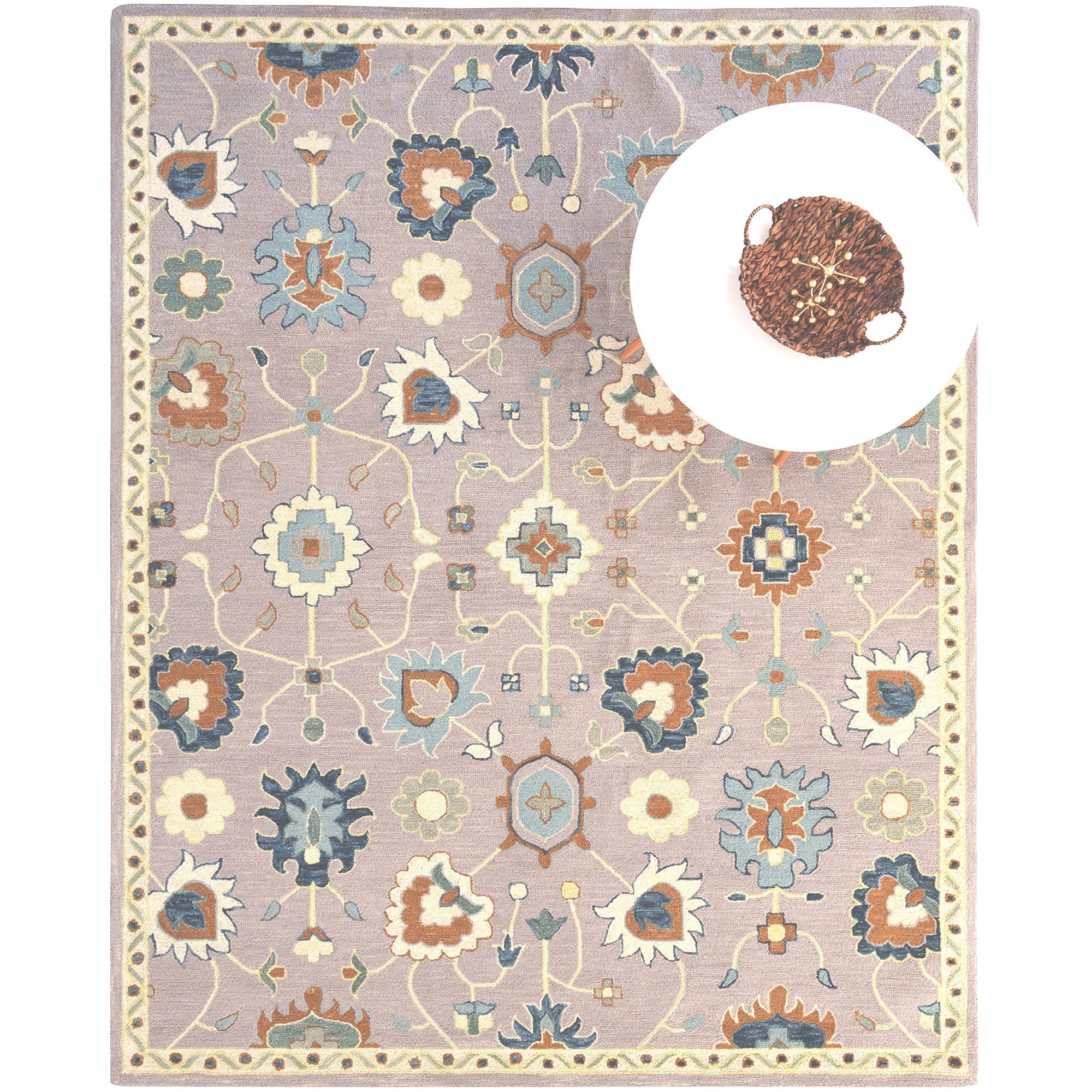 Avanti-Mahal Silver Hand Tufted Rug Rectangle image