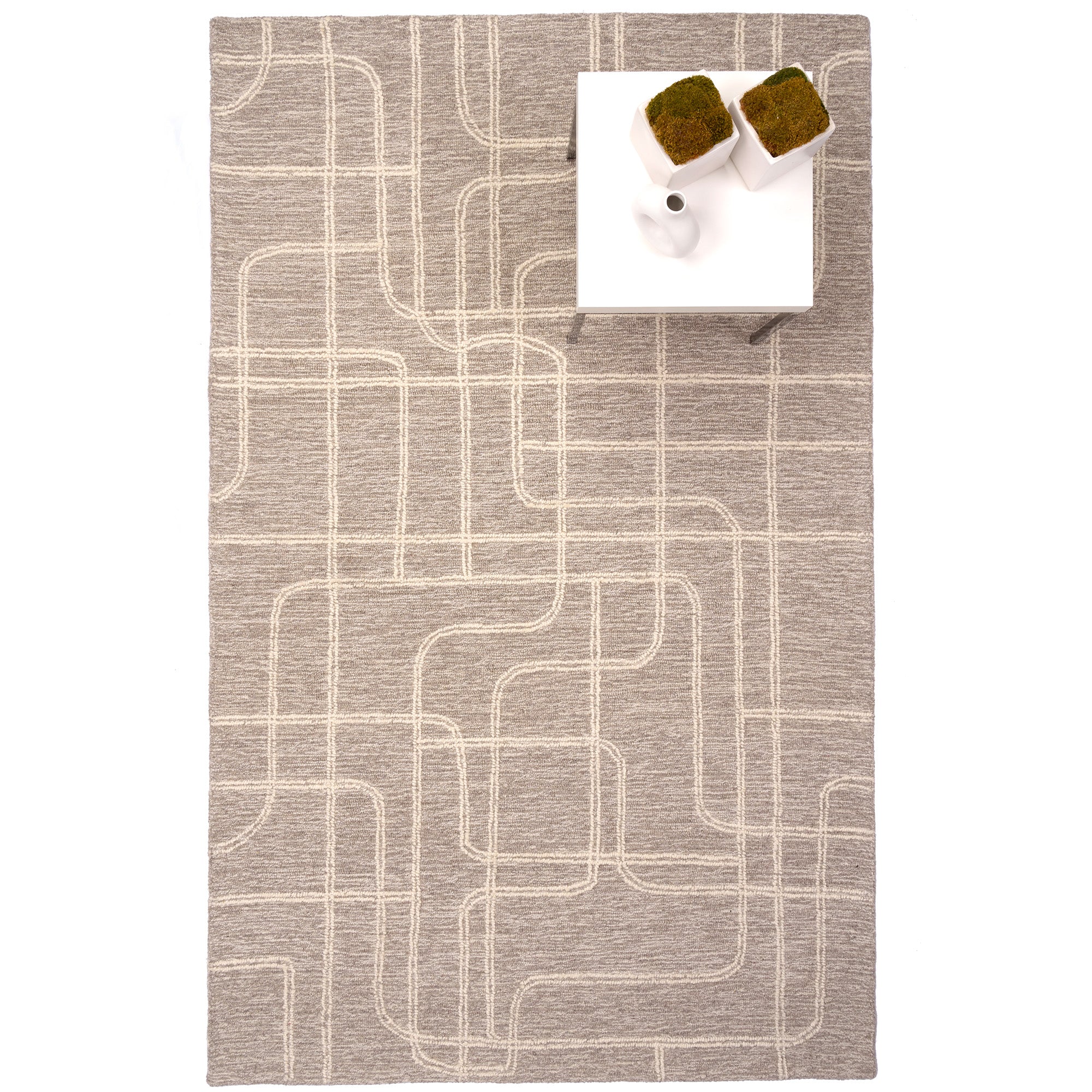 Lineas Graphite Hand Tufted Rug Rectangle image