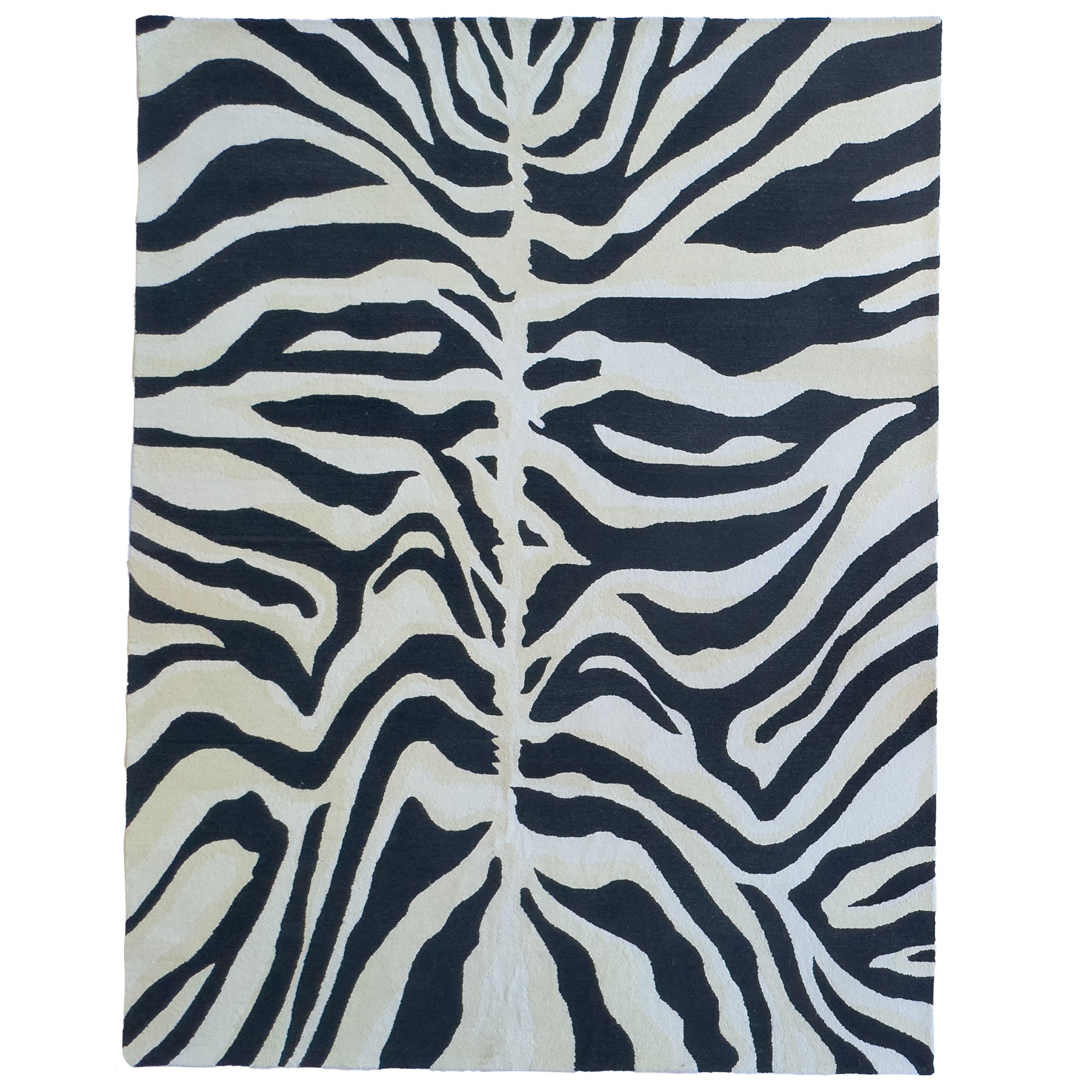 Serengeti-Zebra Black Hand Tufted Rug Rectangle image