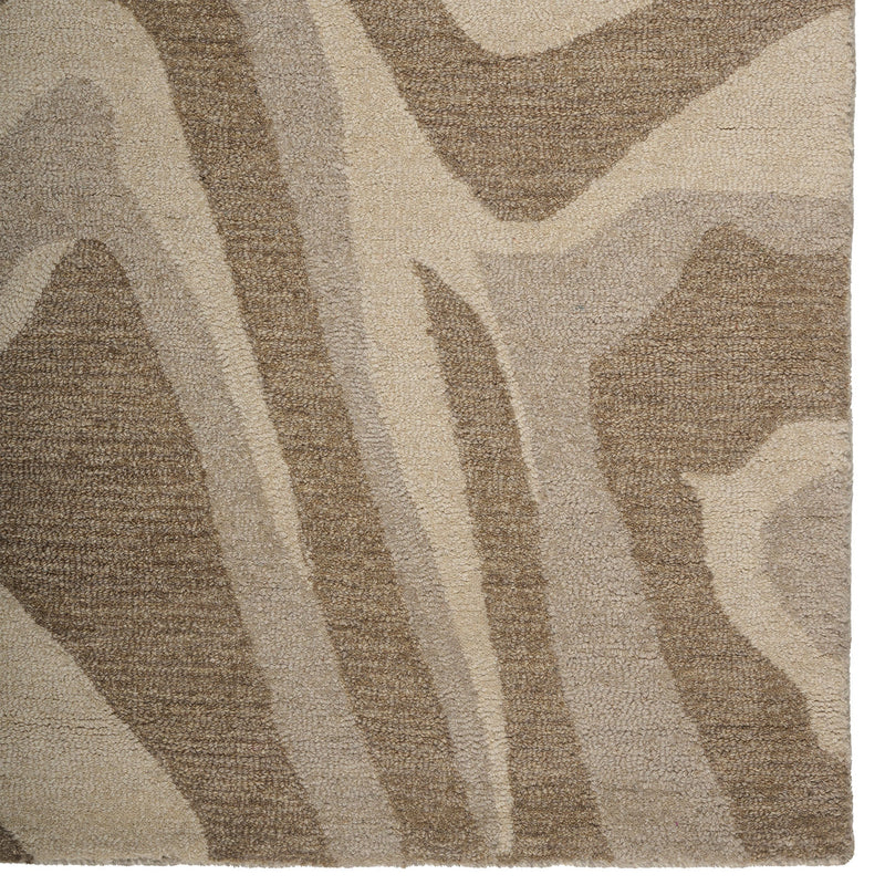 Serengeti-Zebra Ash Hand Tufted Rug Rectangle Corner image