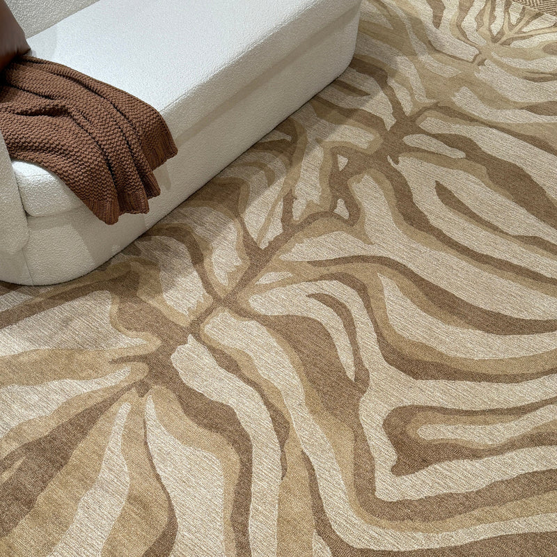 Serengeti-Zebra Beige Hand Tufted Rug Rectangle Roomshot image