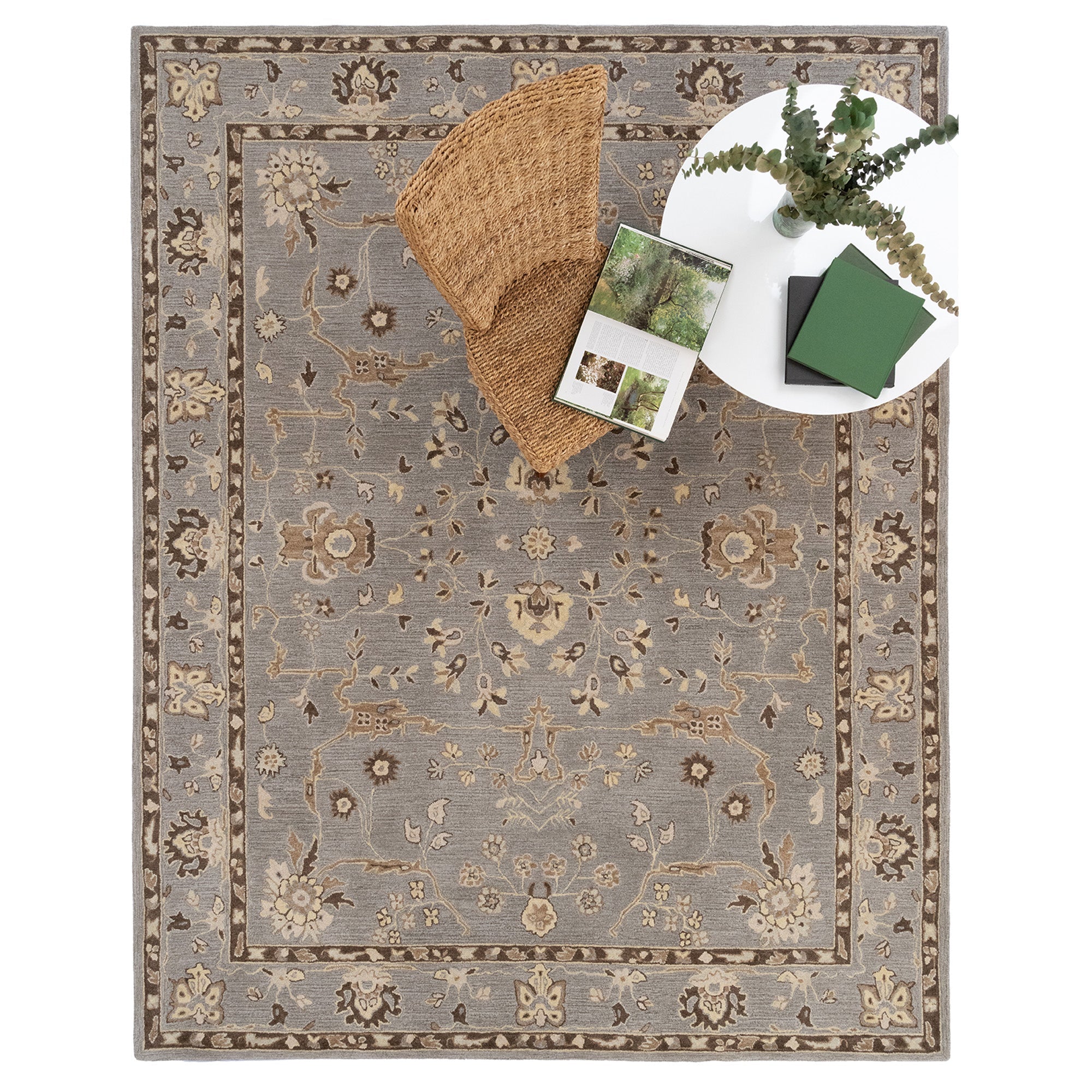 Azari-Isfahan Gray Hand Tufted Rug Rectangle image