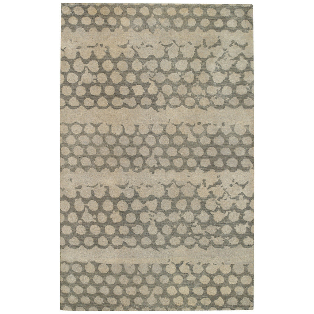 Honeycombs Fog Hand Tufted Rug Rectangle image