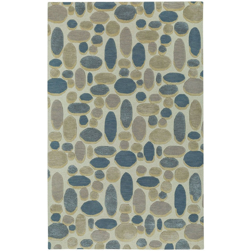 Shadows Cream Dusty Blue Hand Tufted Rug Rectangle image