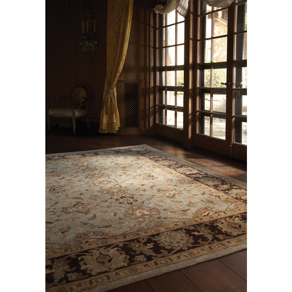 Mumtaz-Meshed Celadon Cocoa Hand Tufted Rug Rectangle image