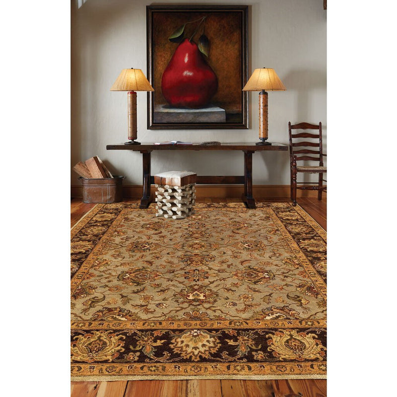 Mumtaz-Meshed Celadon Cocoa Hand Tufted Rug Rectangle image