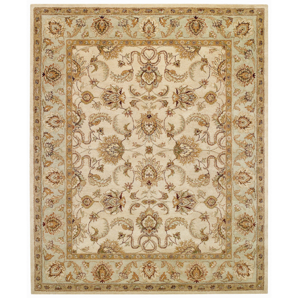 Mumtaz-Meshed Beige Aqua Hand Tufted Rug Rectangle image