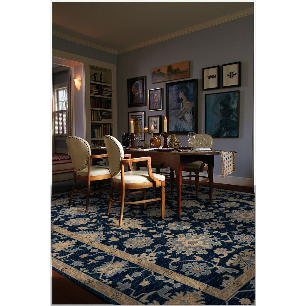 Metropolis-Ushak Navy Machine Woven Rug Rectangle image