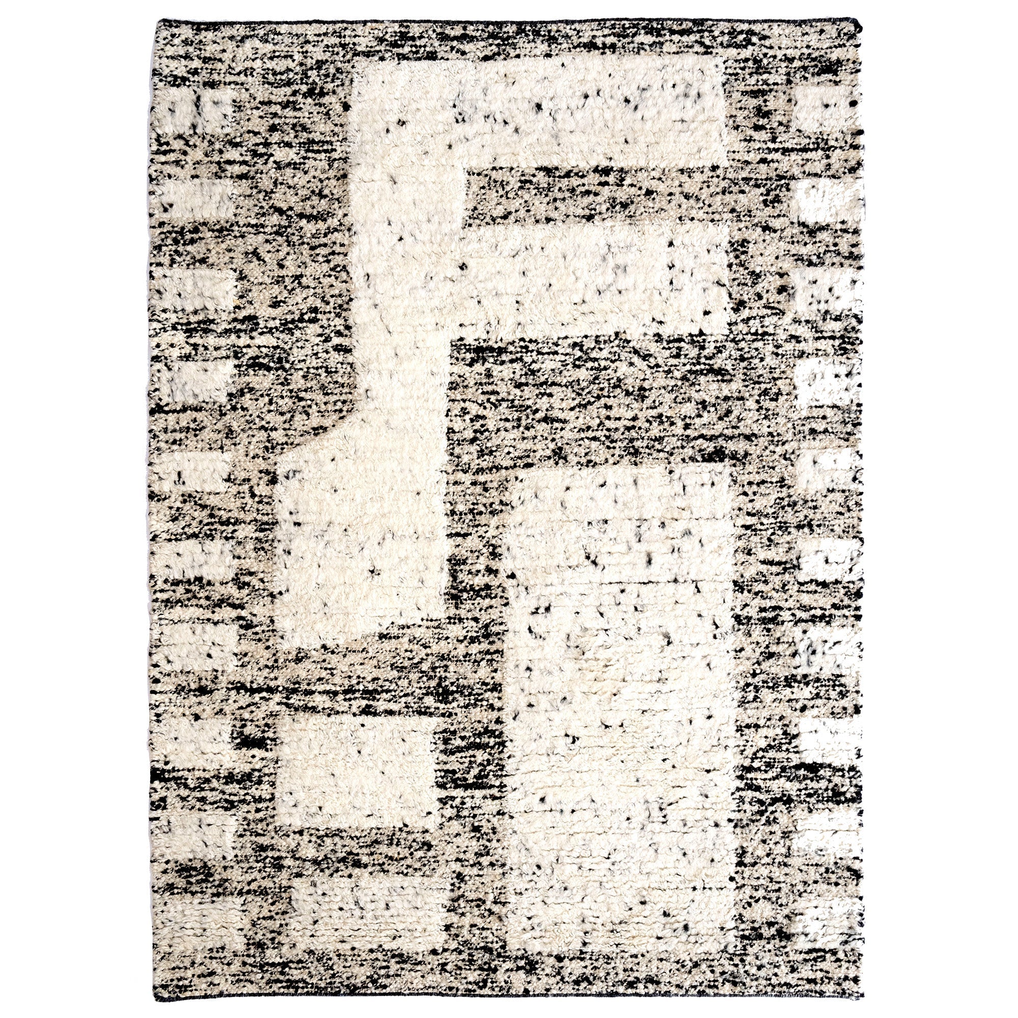 Aria Black White Flat Woven Rug Rectangle image