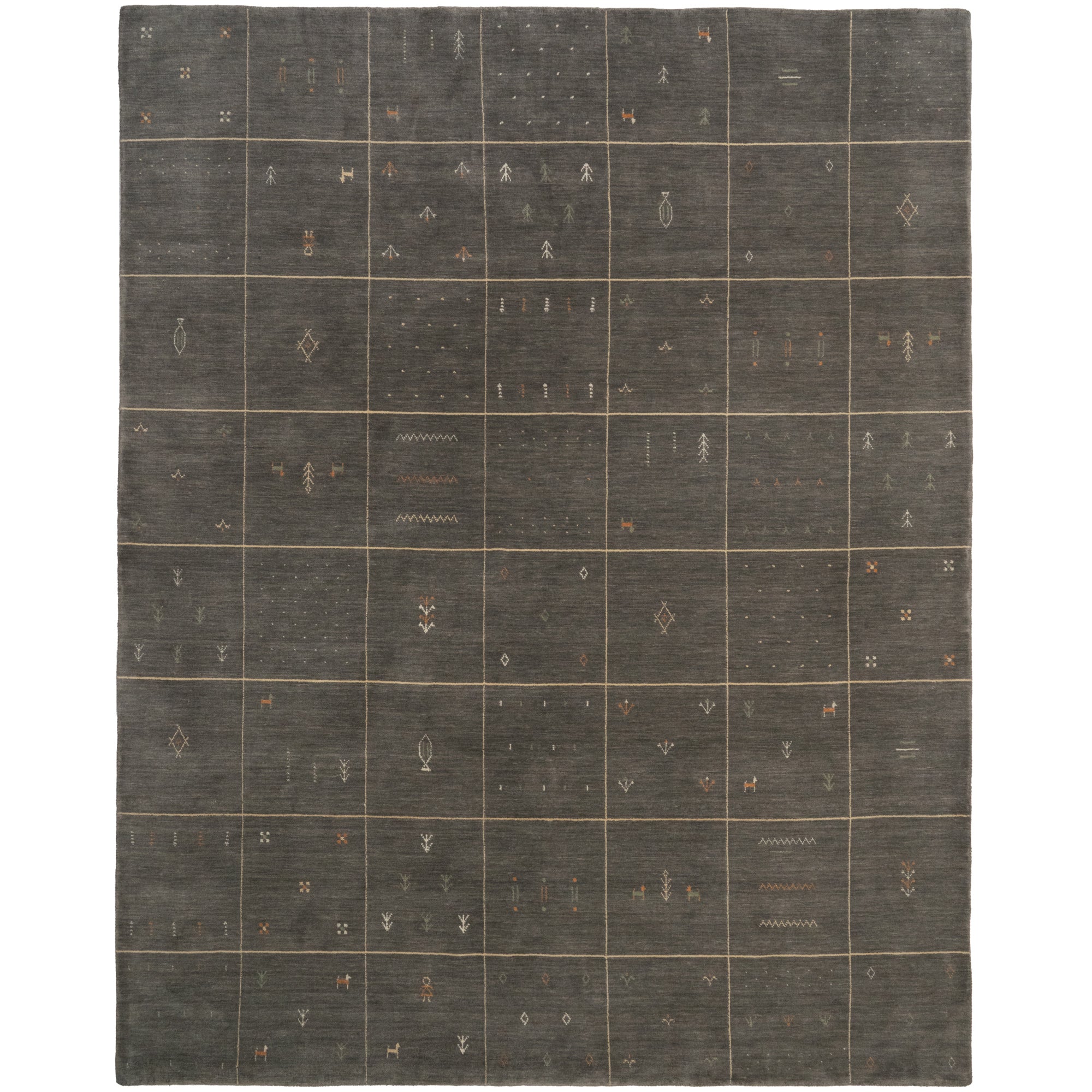 Zagros Steel Gray Hand Loomed Area Rug Rectangle image