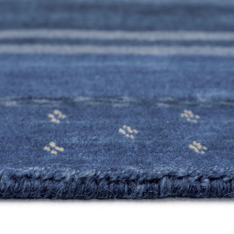 Simply Gabbeh Taos Blue Hand Loomed Area Rug Rectangle Cross Section image