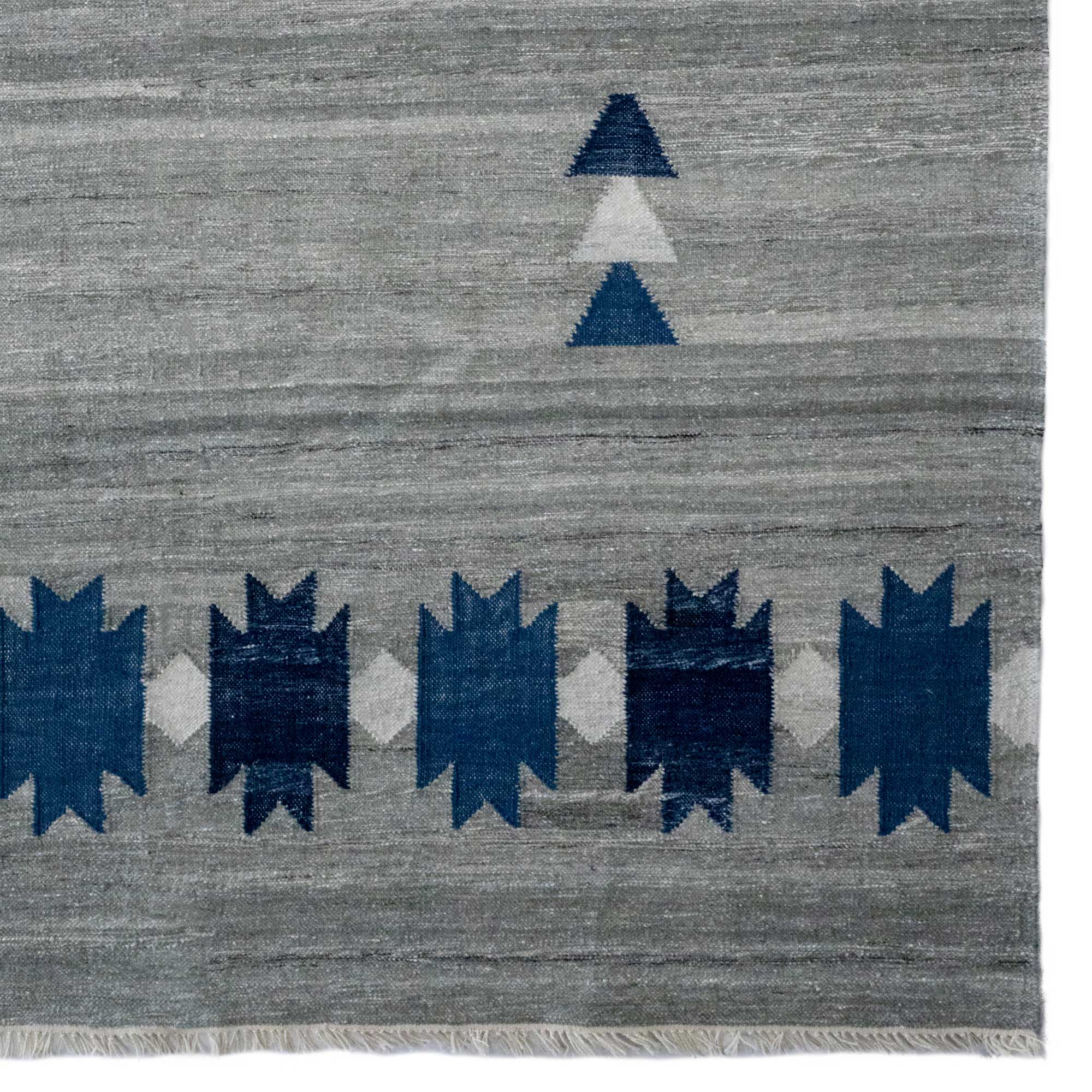 Vintage Moroc Indigo Gray Flat Woven Rug Rectangle image