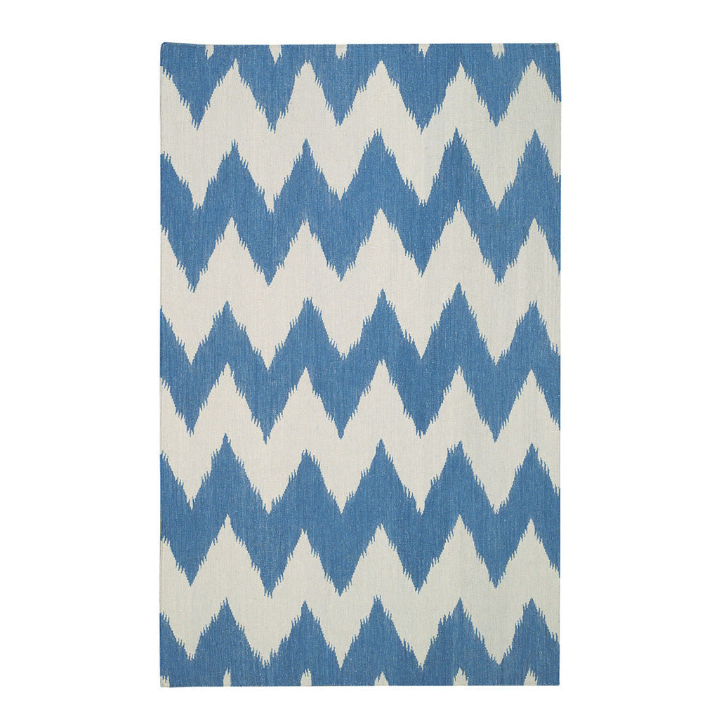 Wild Chev Grecian Blue Flat Woven Rug Rectangle image