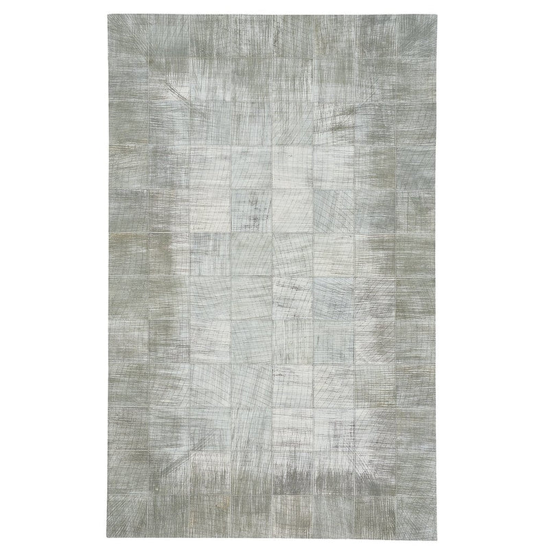 Laramie-Brushed Blocks Pewter Flat Woven Rug Rectangle image