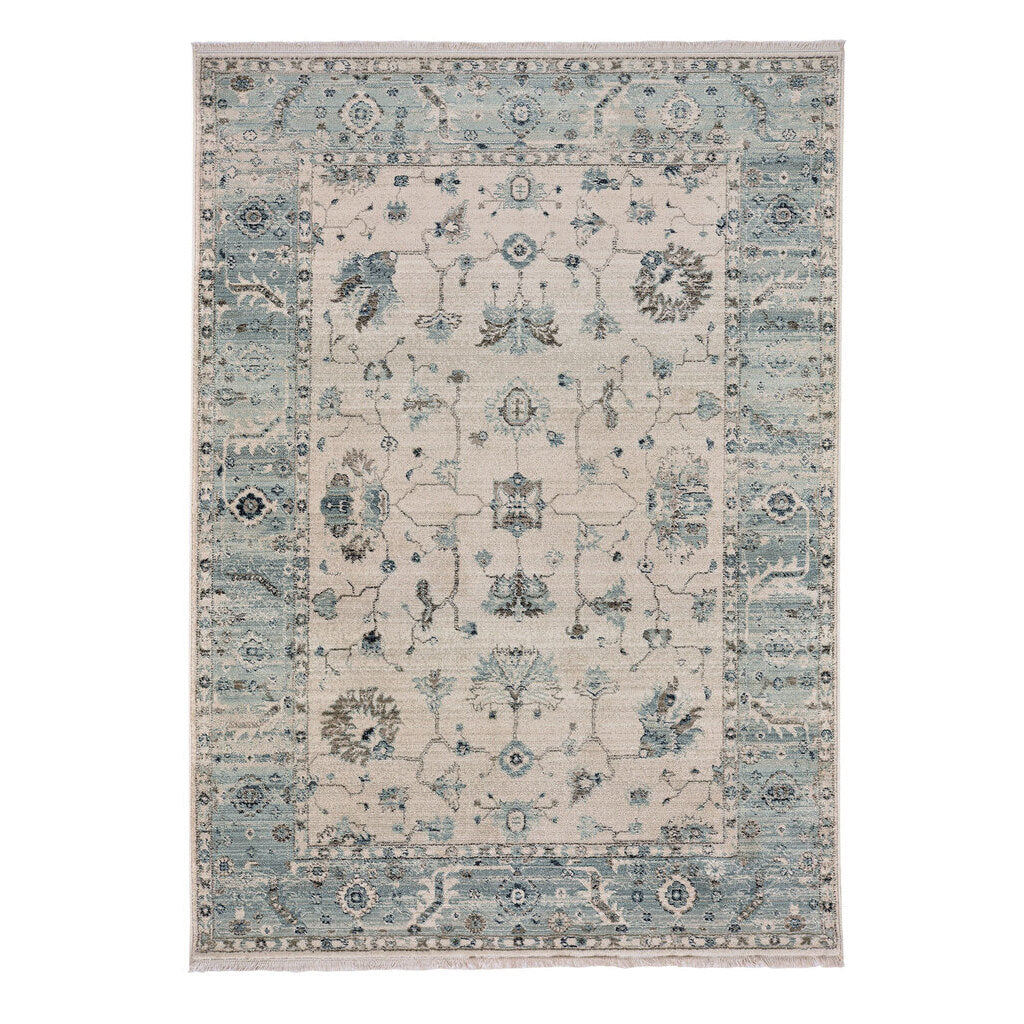 Landis-Ushak Ivory Blue Machine Woven Rug Rectangle image