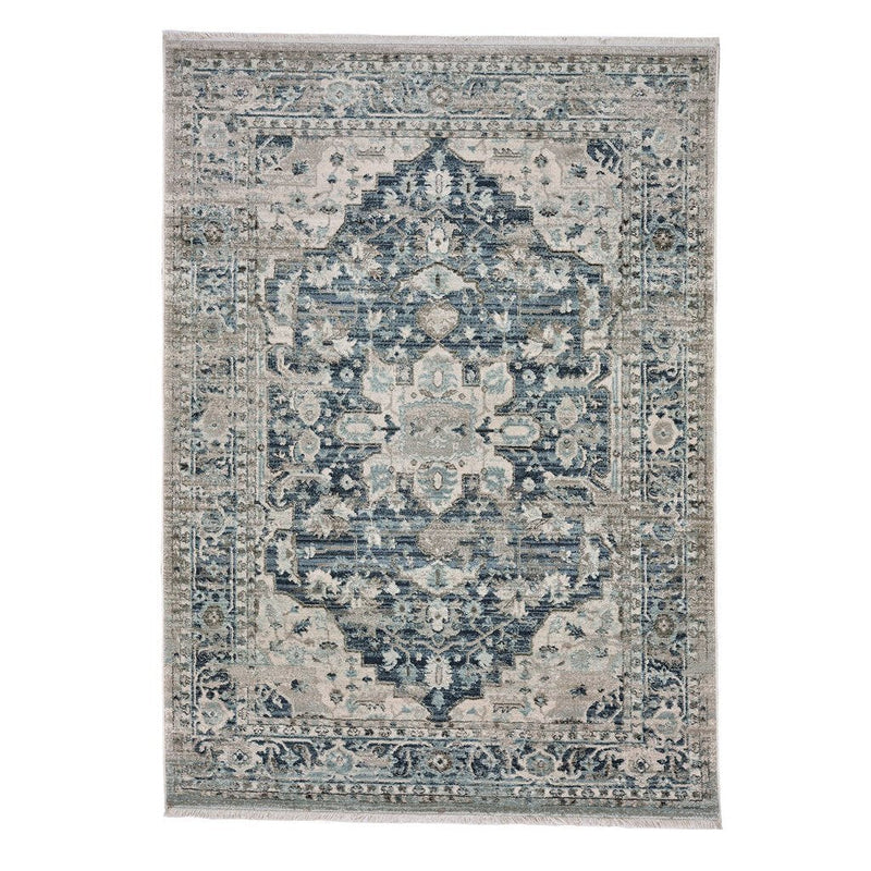 Alden-Medallion Slate Blue Machine Woven Rug Rectangle image