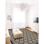 Finesse-Lattice Noir Machine Woven Rug Rectangle image