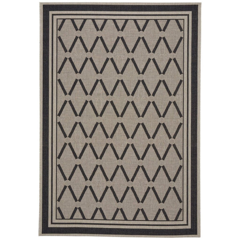 Finesse-Lattice Noir Machine Woven Rug Rectangle image