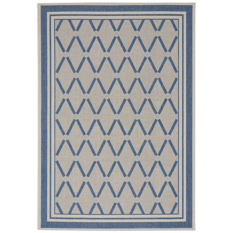 Finesse-Lattice Capri Blue Machine Woven Rug Rectangle image