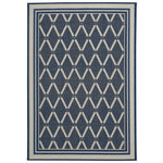 Finesse-Lattice Navy Machine Woven Rug Rectangle image