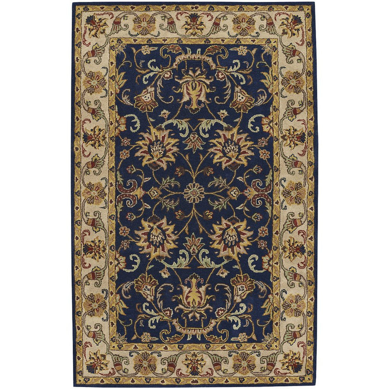 Eloquent Garden Navy Hand Tufted Rug Rectangle image