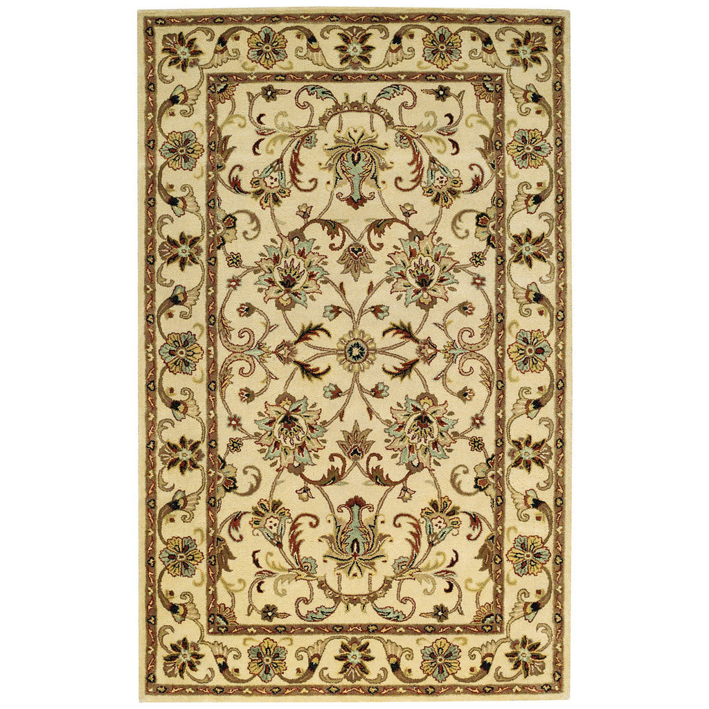 Eloquent Garden Antique Ivory Hand Tufted Rug Rectangle image