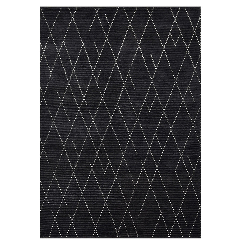 Geometrics Black Ivory Hand Woven Area Rug Rectangle image