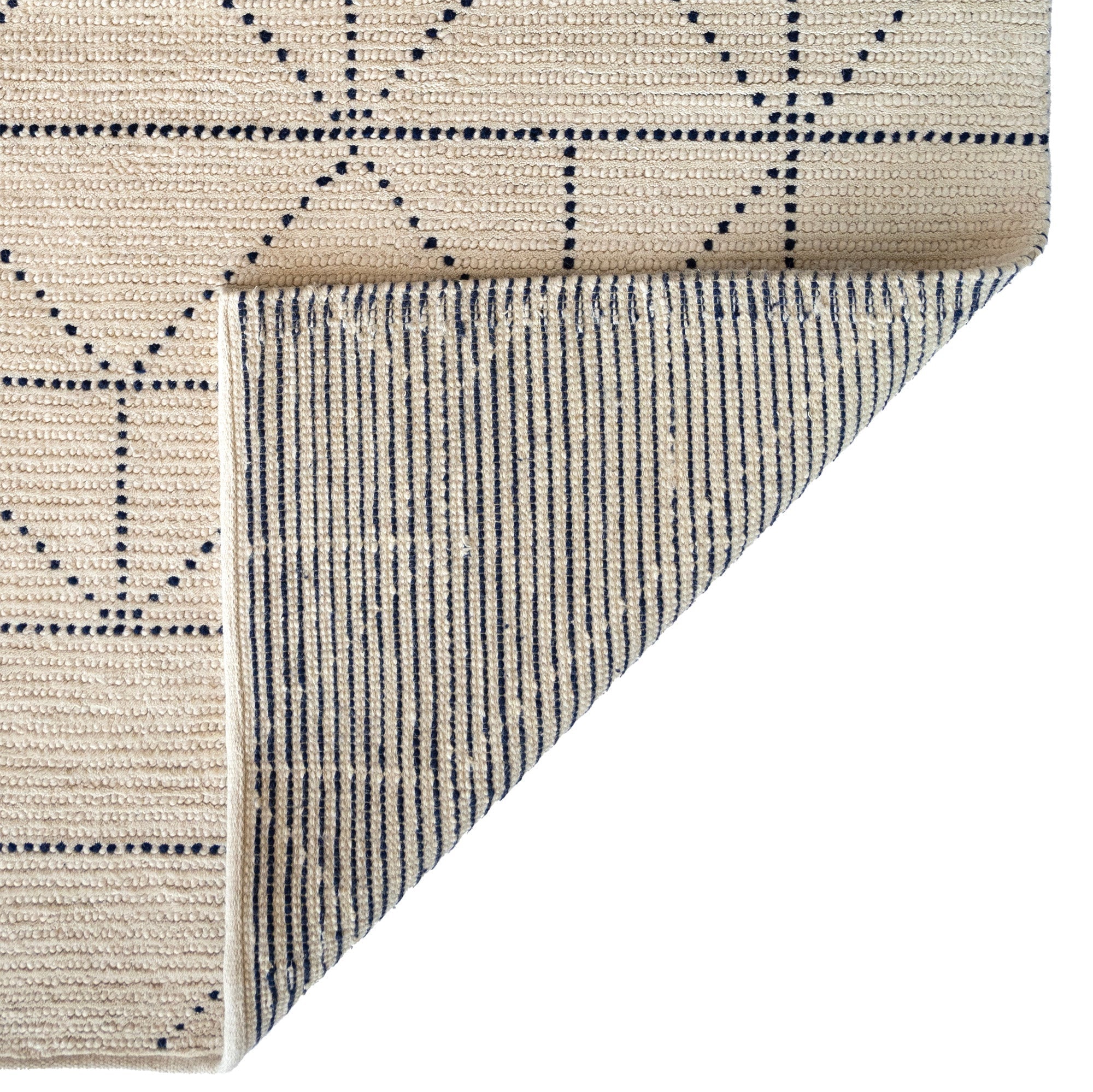 Geometrics Ivory Navy Hand Woven Area Rug Rectangle image