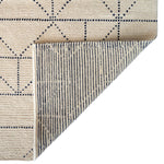 Geometrics Ivory Navy Hand Woven Area Rug Rectangle Back image