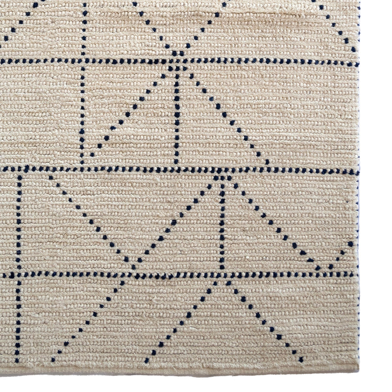 Geometrics Ivory Navy Hand Woven Area Rug Rectangle Corner image