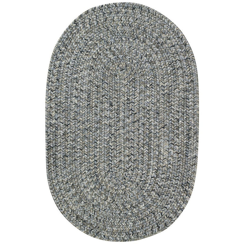 Sea Glass Smoky Quartz Braided Rug Oval image