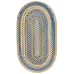 American Legacy Natural Blue Braided Rug Oval image