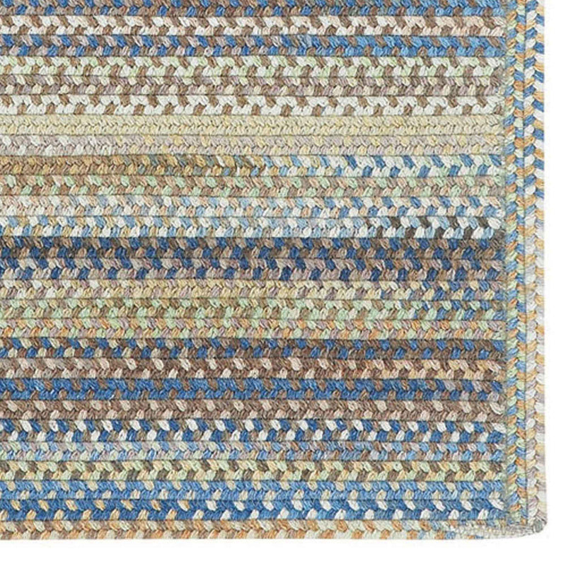 American Legacy Natural Blue Braided Rug Cross-Sewn Corner image