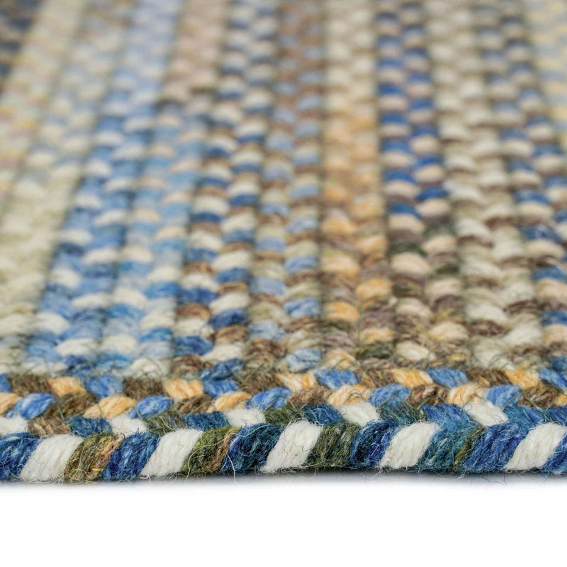 American Legacy Natural Blue Braided Rug Cross-Sewn Cross Section image