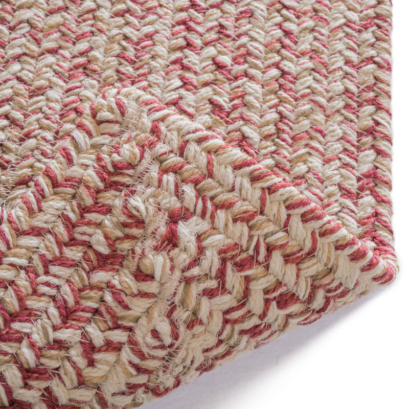 Stockton Light Red Braided Rug Concentric Back image