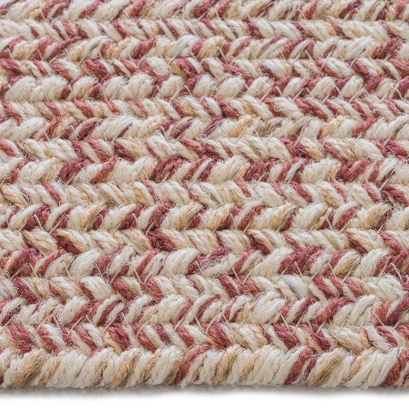 Stockton Light Red Braided Rug Concentric Cross Section image
