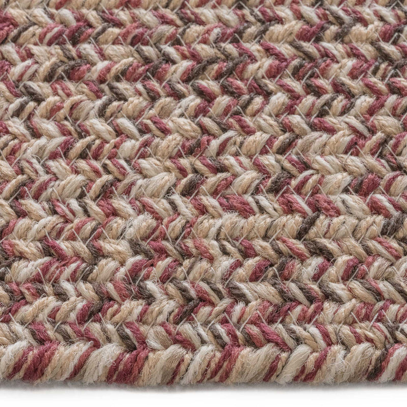 Stockton Medium Red Braided Rug Concentric Cross Section image
