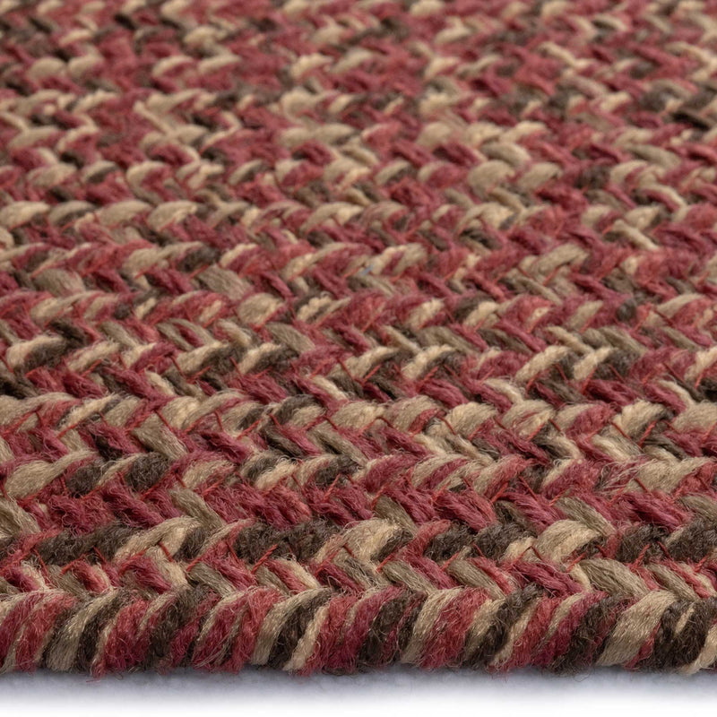 Stockton Dark Red Braided Rug Oval Cross Section image