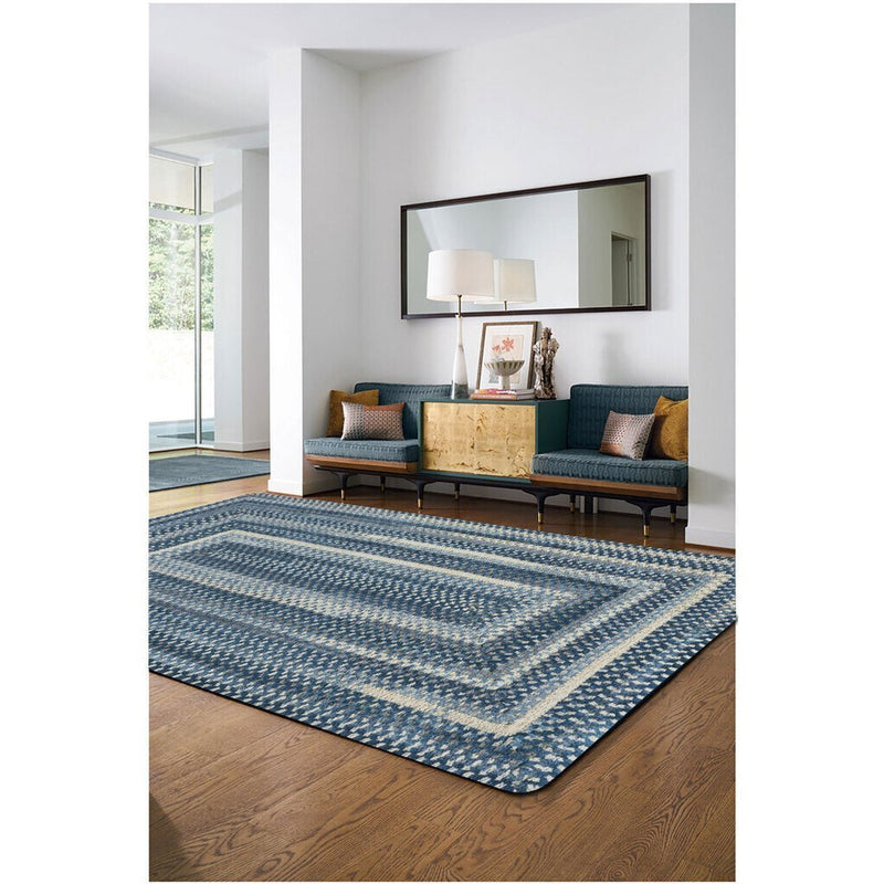 Synergy Chambray Braided Rug Concentric Roomshot image
