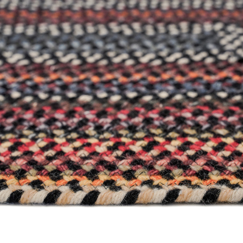 Americana Black Braided Rug Concentric Cross Section image