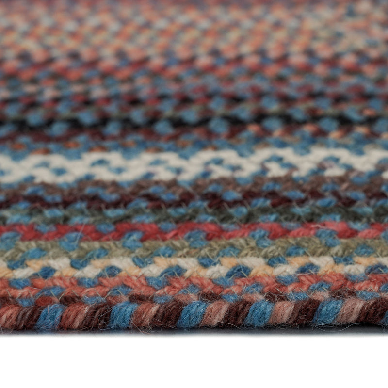 Americana Colony Blue Braided Rug Concentric Cross Section image