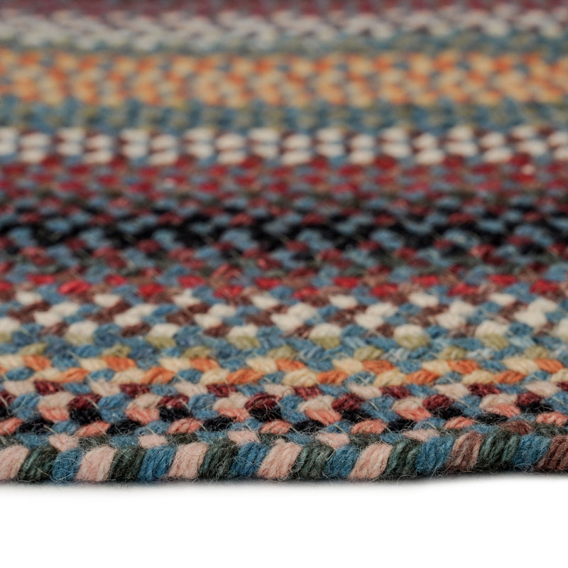 Americana Colony Blue Braided Rug Oval Cross Section image