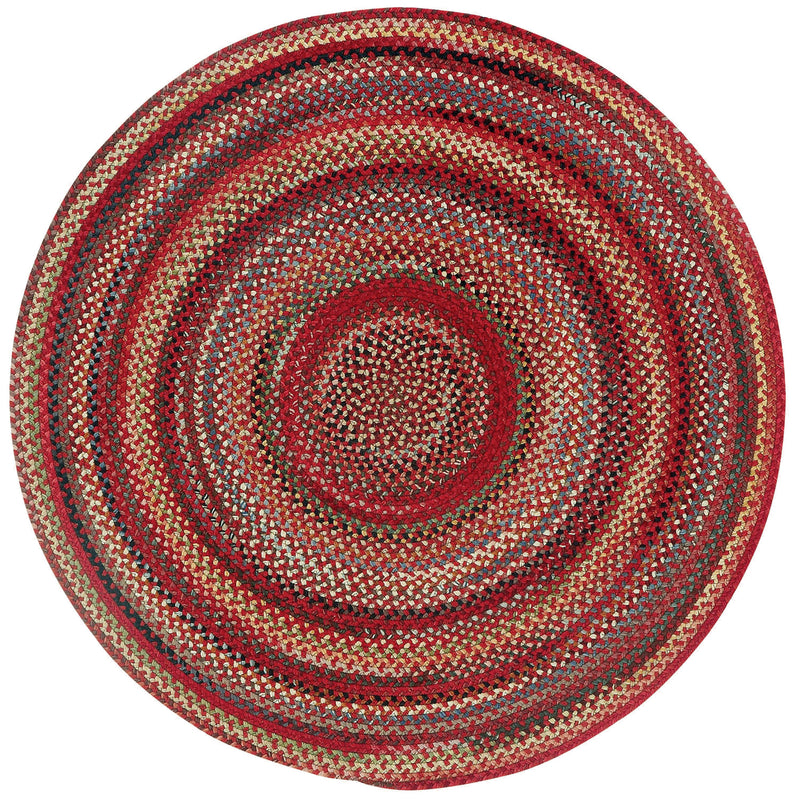 Americana Country Red Braided Rug Round image