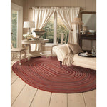 Americana Country Red Braided Rug Oval Roomshot image