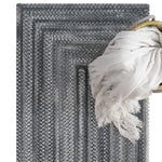 Bambini Cool Gray Braided Rug Concentric Roomshot image