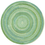 Sailor Boy Sea Monster Green Braided Rug Round image