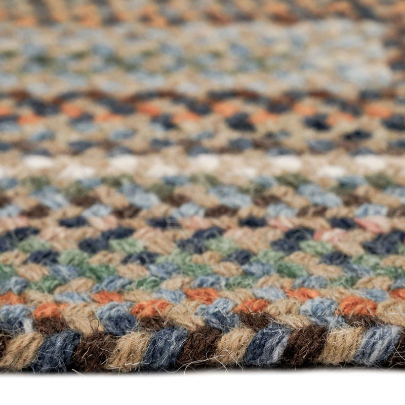 Bear Creek Misty Blue Braided Rug Concentric Cross Section image