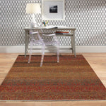 Pinnacle Coral Hand Knotted Rug Rectangle Roomshot image